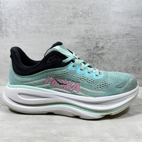 Hoka One One Bondi 9 Running Shoes - Women's Size 7.5 D Wide - Green - Picture 4 of 10